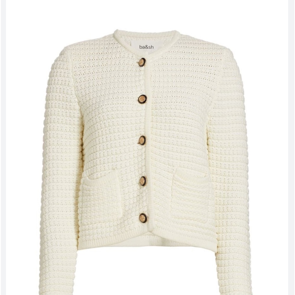 $380. Size 1 
BA&SH's Gaspard Cardigan Ivory